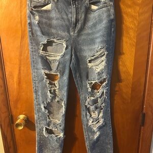 American Eagle Outfitters Ripped Blue Skinny Jeans